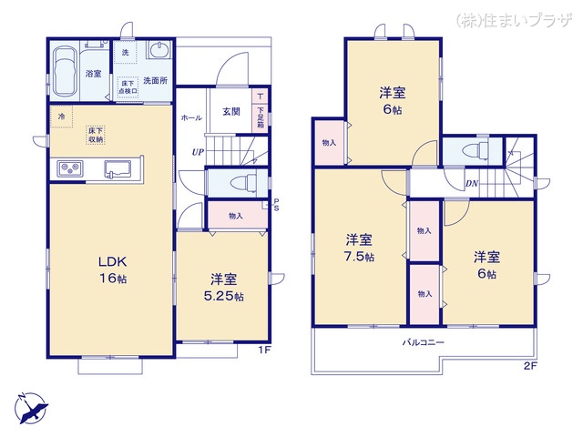 愛知県一宮市北方町　北方字中土取の新築戸建て 4LDK間取図 ※図面と異なる場合は現況を優先