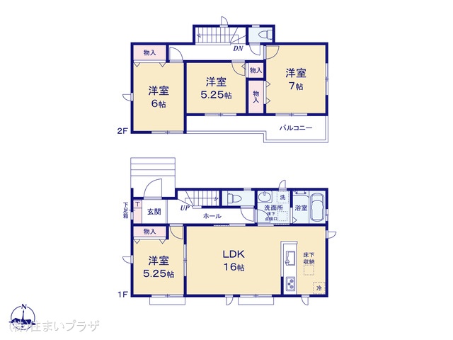 愛知県江南市赤童子町大間の新築戸建て 4LDK間取図 ※図面と異なる場合は現況を優先