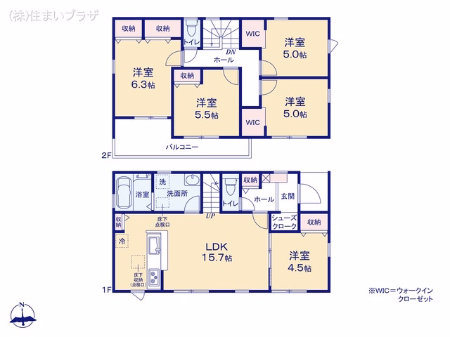 愛知県春日井市西高山町3丁目の新築戸建て 5LDK間取図 ※図面と異なる場合は現況を優先