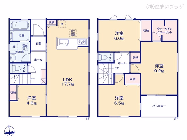 愛知県春日井市西高山町3丁目の新築戸建て 4LDK間取図 ※図面と異なる場合は現況を優先