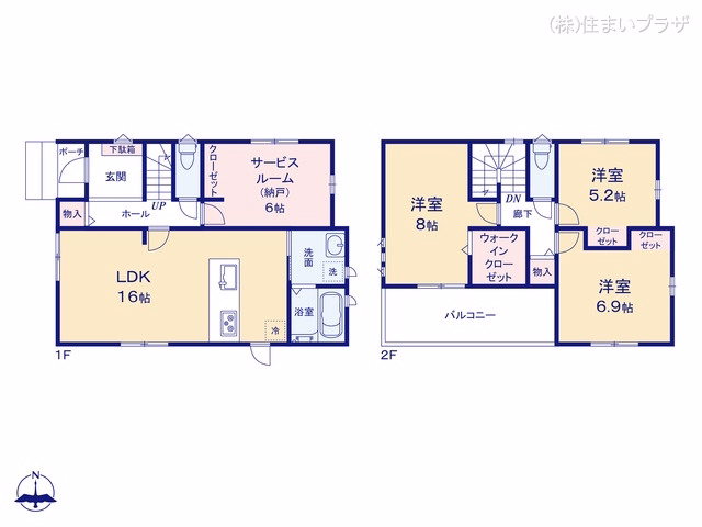 愛知県一宮市千秋町 佐野字農中の新築戸建て 3SLDK間取図 ※図面と異なる場合は現況を優先
