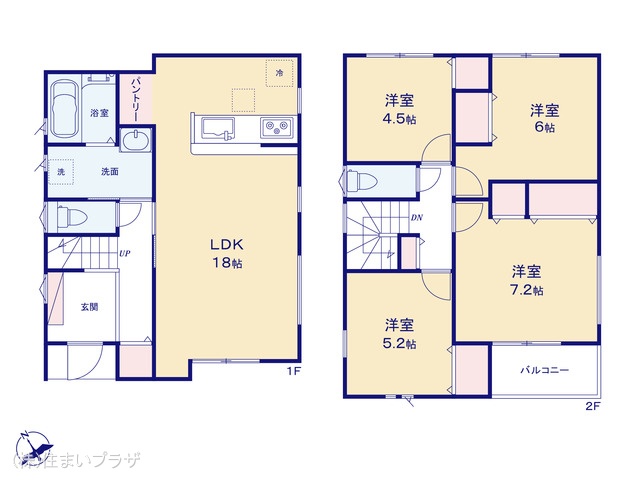 愛知県小牧市藤島１丁目の新築戸建て 4LDK間取図 ※図面と異なる場合は現況を優先