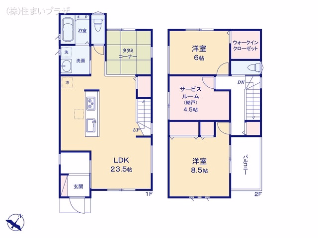 愛知県春日井市高森台７丁目の新築戸建て 2SLDK間取図 ※図面と異なる場合は現況を優先