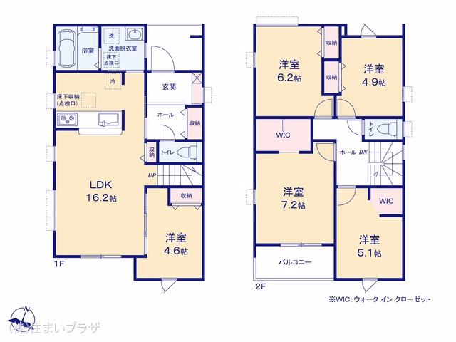 愛知県春日井市高森台5丁目の新築戸建て 5LDK間取図 ※図面と異なる場合は現況を優先