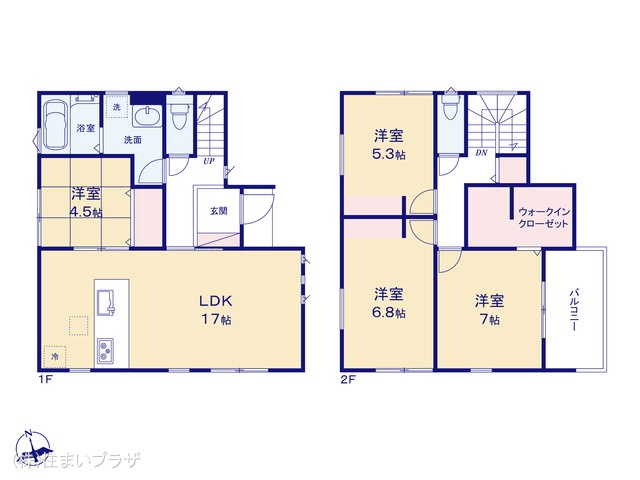 愛知県小牧市中央３丁目の新築戸建て 4LDK間取図 ※図面と異なる場合は現況を優先