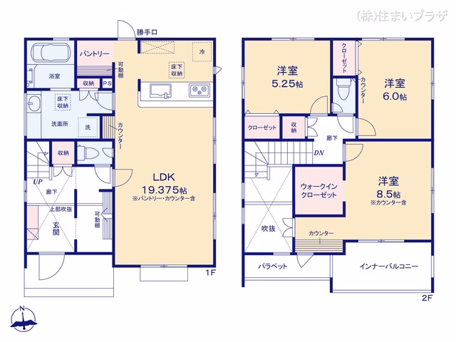 愛知県犬山市大字羽黒字小豆田の新築戸建て 3LDK間取図 ※図面と異なる場合は現況を優先