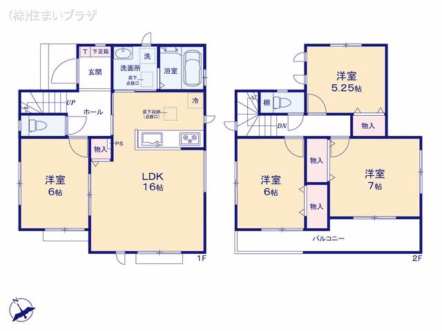 愛知県一宮市萩原町 高松字東郷裏の新築戸建て 4LDK間取図 ※図面と異なる場合は現況を優先