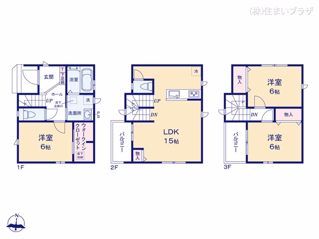 愛知県稲沢市正明寺１丁目の新築戸建て 3LDK間取図 ※図面と異なる場合は現況を優先