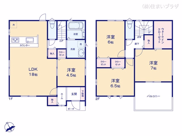 愛知県江南市今市場町秋津の新築戸建て 4LDK間取図 ※図面と異なる場合は現況を優先