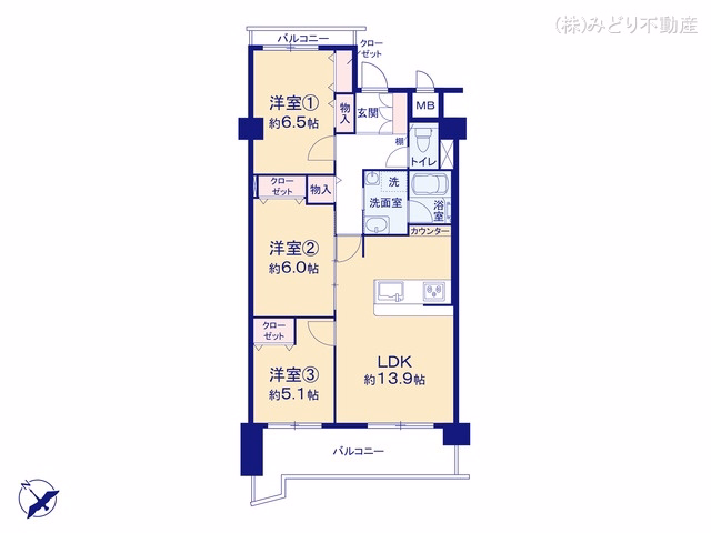 中古マンション レインボー豊明 間取図