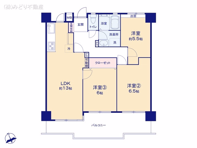 中古マンション ナビライフ豊明マンション1番館B棟 間取図