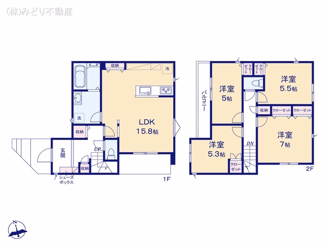 名古屋市南区赤坪町(戸建)01 間取図