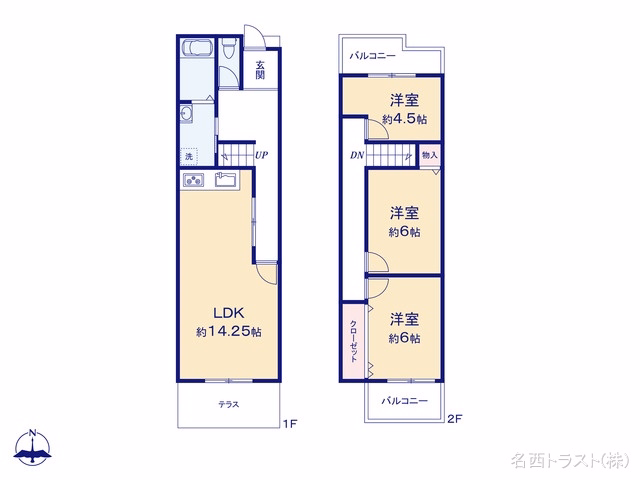 中古戸建て 名古屋市西区五才美町143-3 間取図