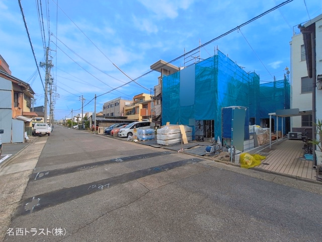 愛知県名古屋市西区枇杷島5丁目の新築戸建てシート写真 2026年6月18日撮影