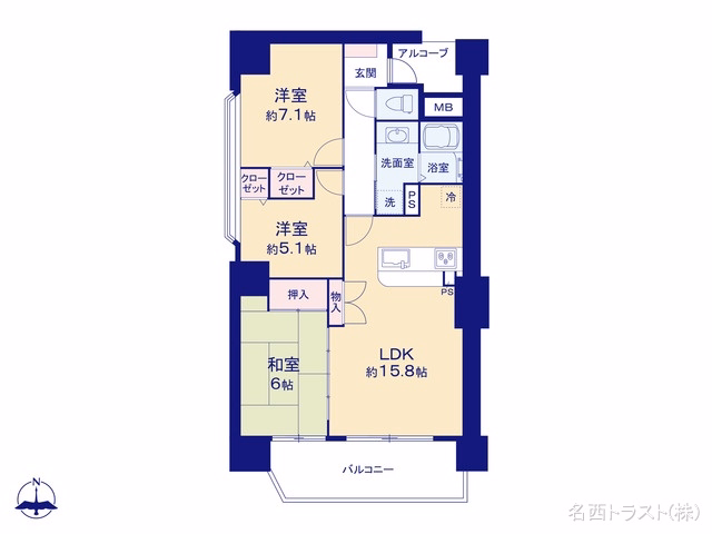 中古マンション ファミール稲沢弐番館 間取図