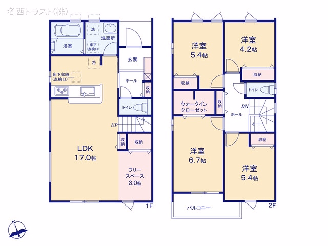 新築戸建て 稲沢市平和町法立北瀬古第4 3号棟 間取図
