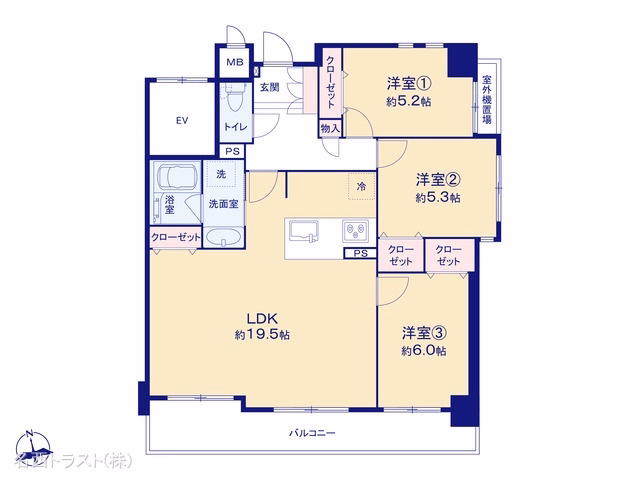中古マンション サンパーク新道II 間取図