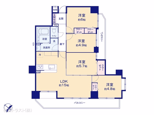 中古マンション 宝マンション小田井ウエスト 間取図