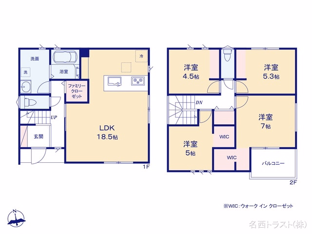 新築戸建て 稲沢市第1天池五反田町 2号棟 間取図