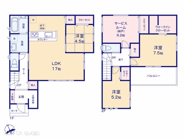 新築戸建て 春日井市第2岩野町 間取図