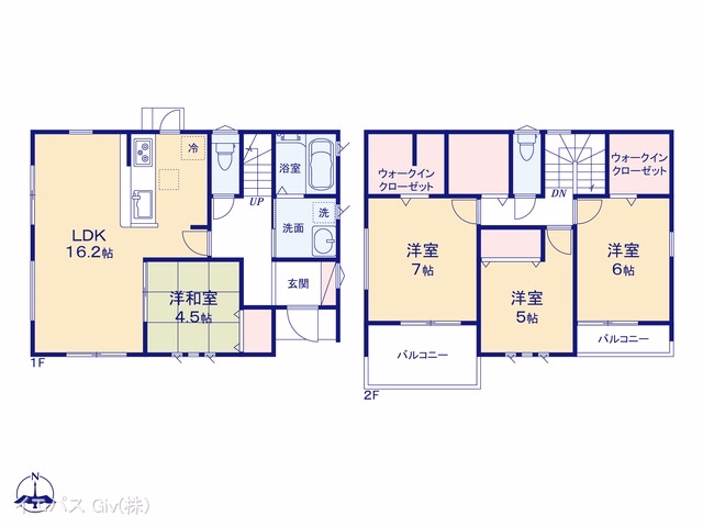 新築戸建て 一宮市第8今伊勢町馬寄 2号棟 間取図