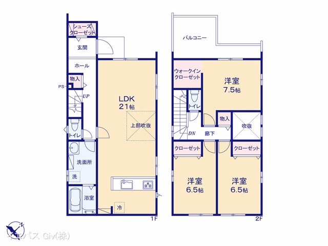 新築戸建て 刈谷市井ヶ谷町第1 1号棟 間取図