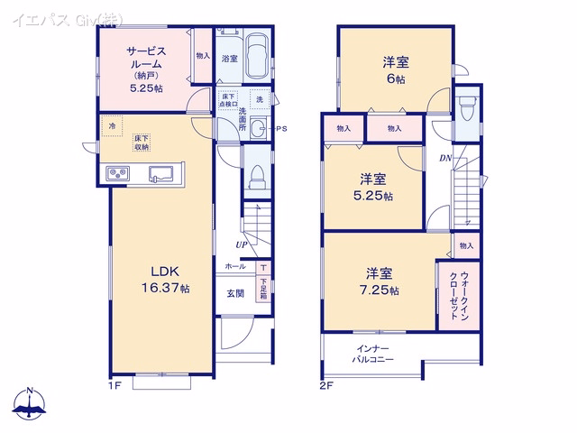 新築戸建て 名東区猪子石2丁目913番 B号棟 間取図