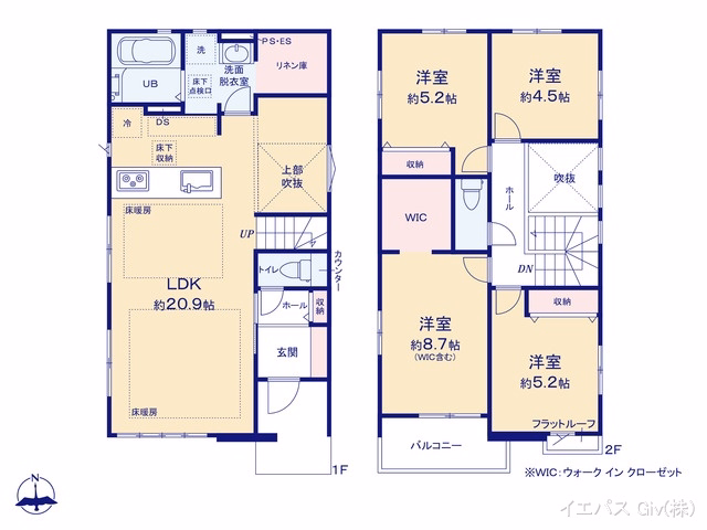 新築戸建て 名古屋市中村区諏訪町1期 1号棟 間取図