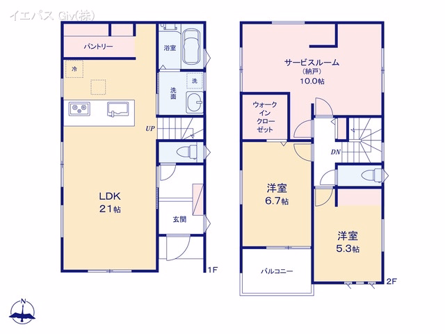 新築戸建て 名古屋市第4中川区中野新町 2号棟 間取図