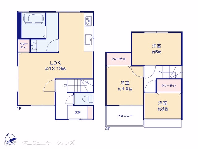 中古戸建て 名古屋市中川区百船町23-3 間取図