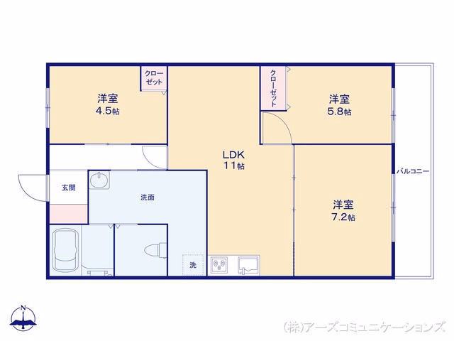 中古マンション コーポ木ケ崎 間取図