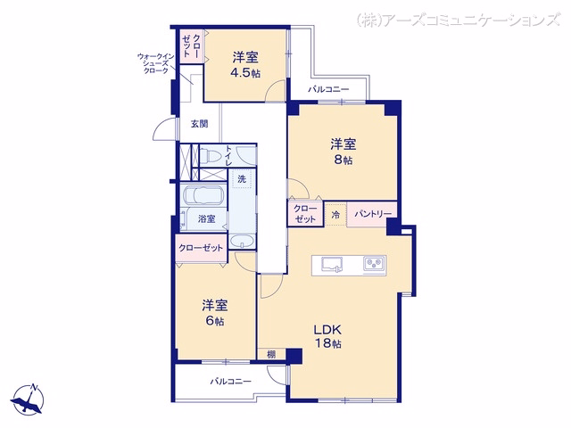 中古マンション シャルム四ツ谷 間取図