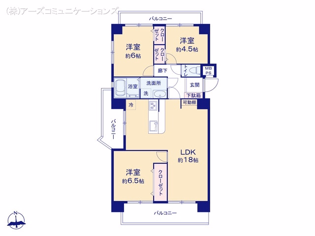 中古マンション サンライズ港陽 間取図