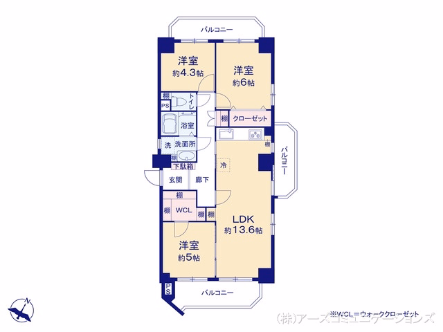 中古マンション グリーンハイツ外堀通 間取図