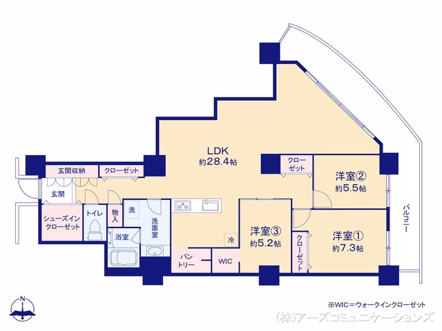 中古マンション ザ・シーン城北アストロタワー 間取図