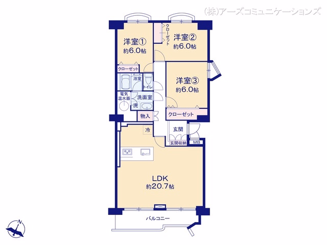中古マンション 矢田川パークハウスC棟 間取図