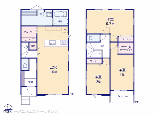 名古屋市千種区下方町1丁目（戸建）01 間取図