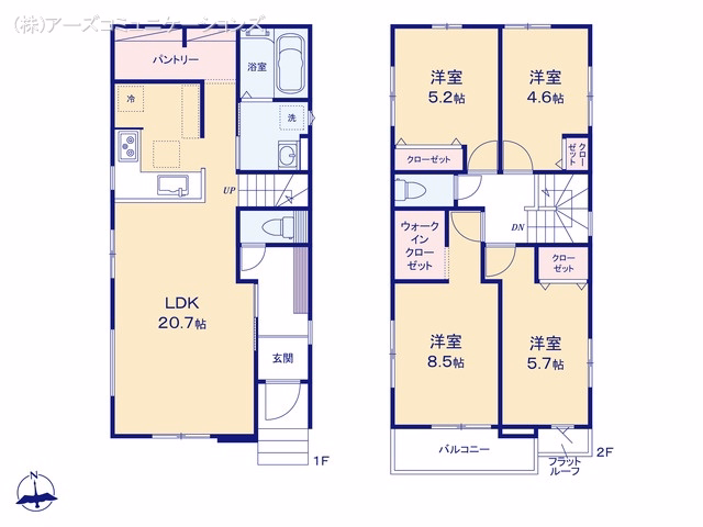 名古屋市千種区下方町1丁目(戸建)02 間取図