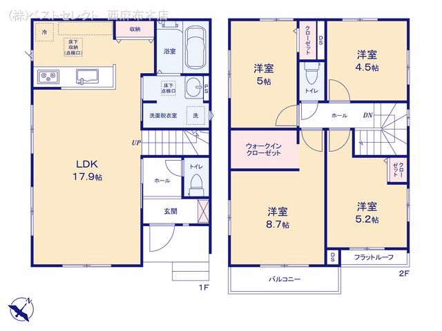 新築戸建て 川越市南大塚10期 1号棟 間取図