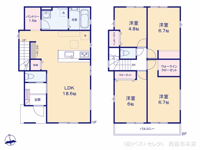 新築戸建て 川越市山田1期 1号棟 間取図