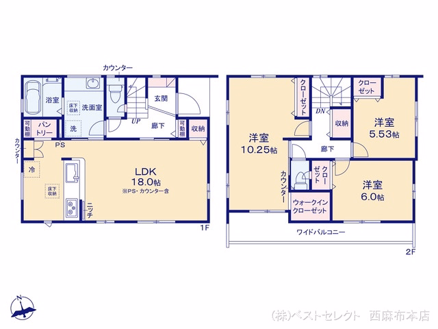 新築戸建て 川越市今成2丁目 2号棟 間取図