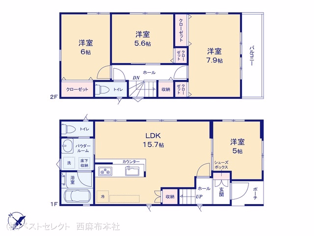 新築戸建て 川口市南鳩ヶ谷2丁目 1号棟 間取図