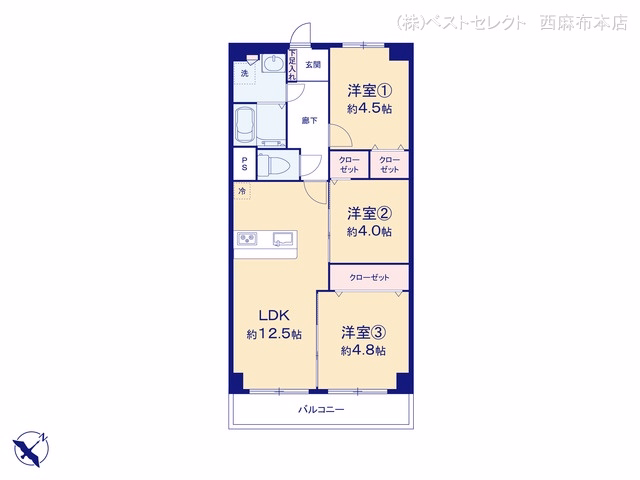 中古マンション DIKマンション和光D棟 間取図