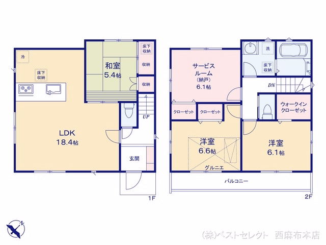 新築戸建て 志木市本町217　1棟 1号棟 間取図