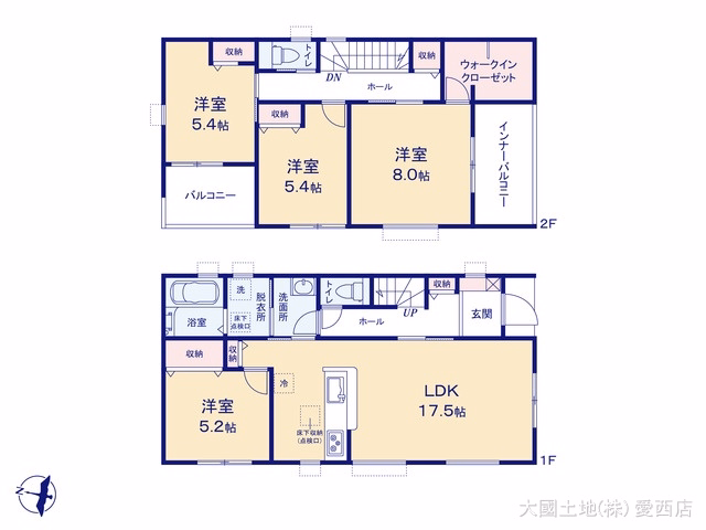 新築戸建て 津島市日光 2号棟 間取図