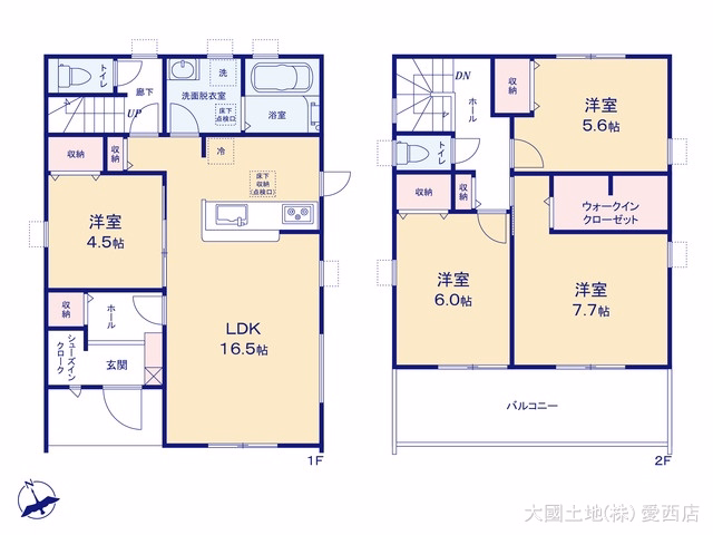 新築戸建て 愛西市北一色町昭和 1号棟 間取図