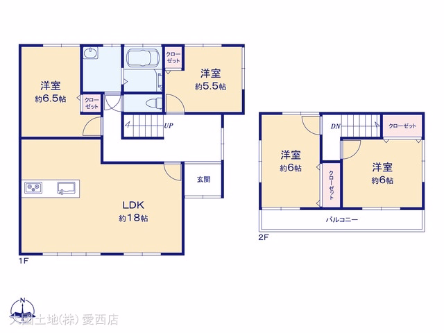 中古戸建て 愛西市大野山町元余代 間取図