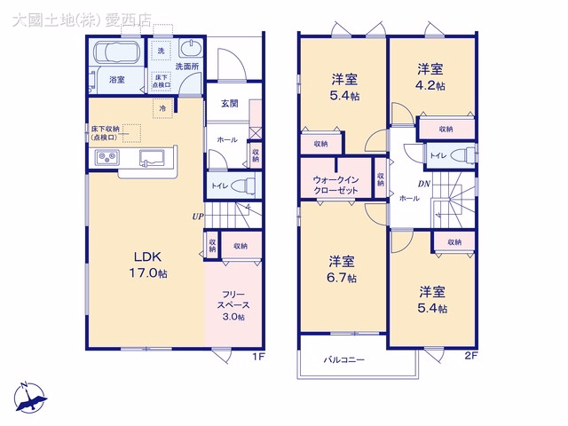 新築戸建て 稲沢市平和町法立北瀬古第4 3号棟 間取図