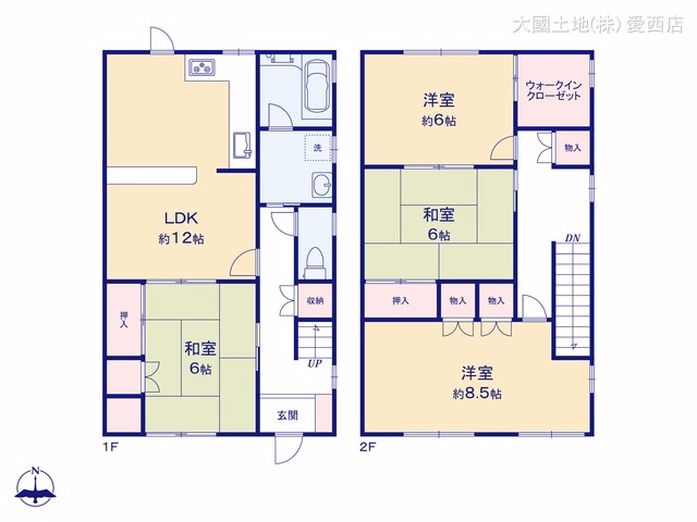 中古戸建て 愛西市町方町南堤外 間取図