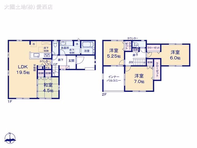 あま市木田五反田（戸建）01 間取図